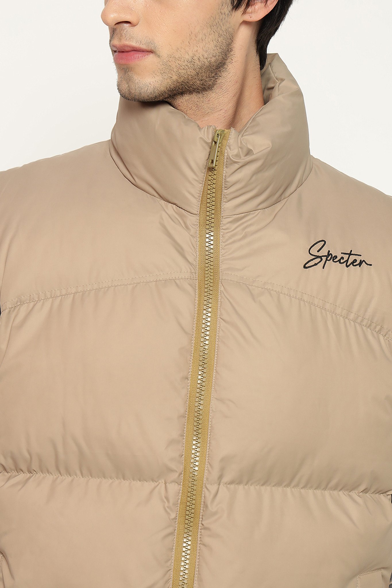 SLEEVELESS PUFFER JACKET (BEIGE)